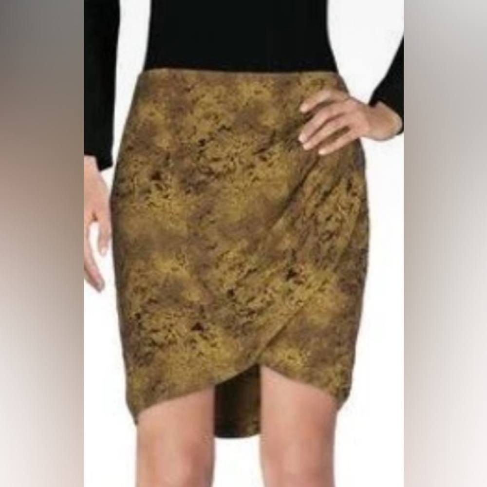 Maison Scotch Createurs De Vetements Print Crepe Ruched Mini Skirt Size 1